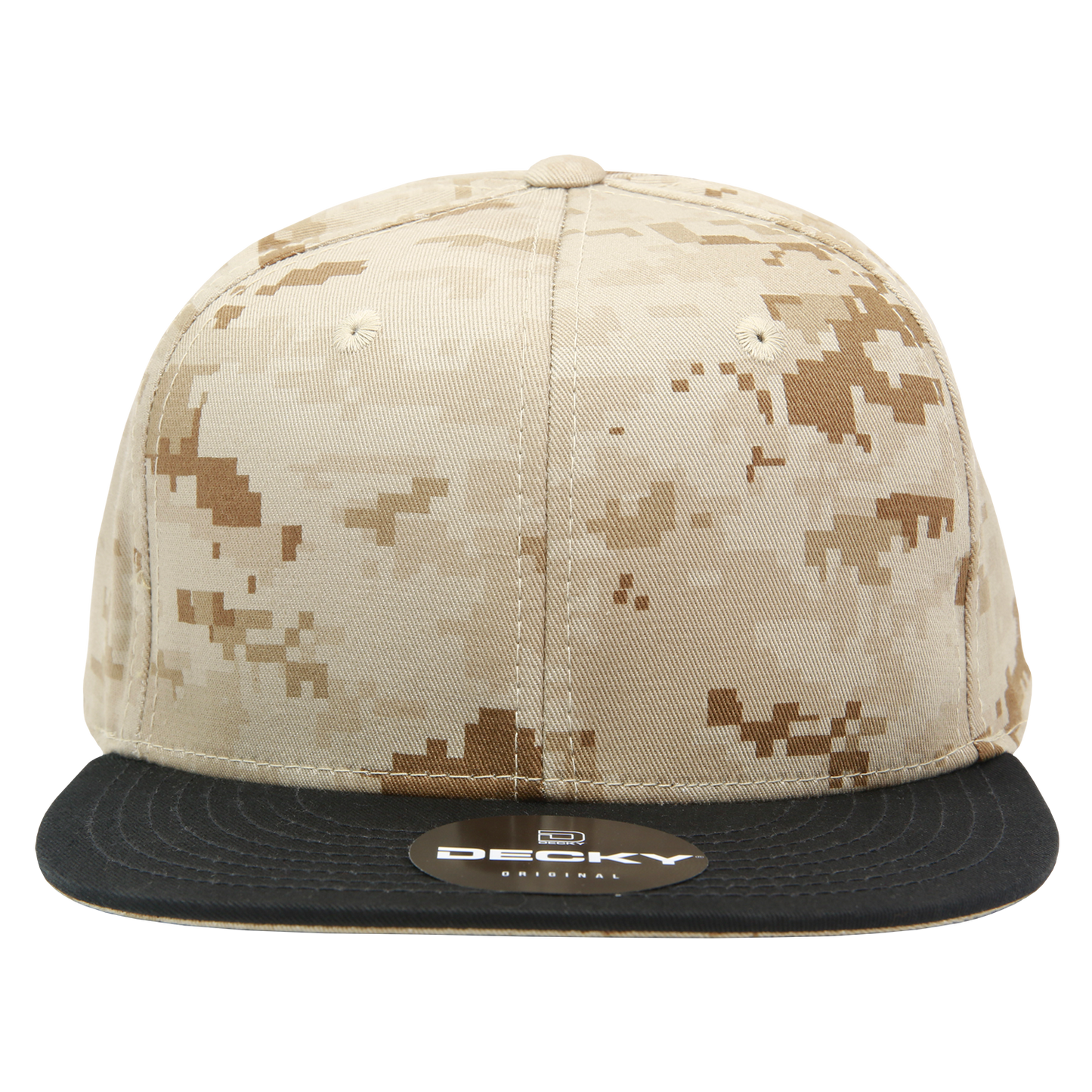 Decky 1047 Digital Camo Snapback Hat, 6 Panel Camouflage Flat Bill Cap