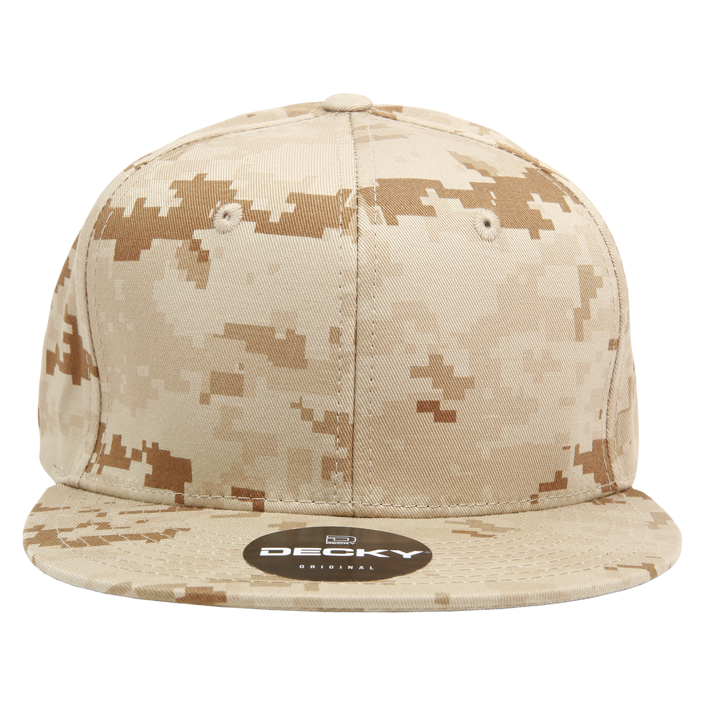 Decky 1047 Digital Camo Snapback Hat, 6 Panel Camouflage Flat Bill Cap