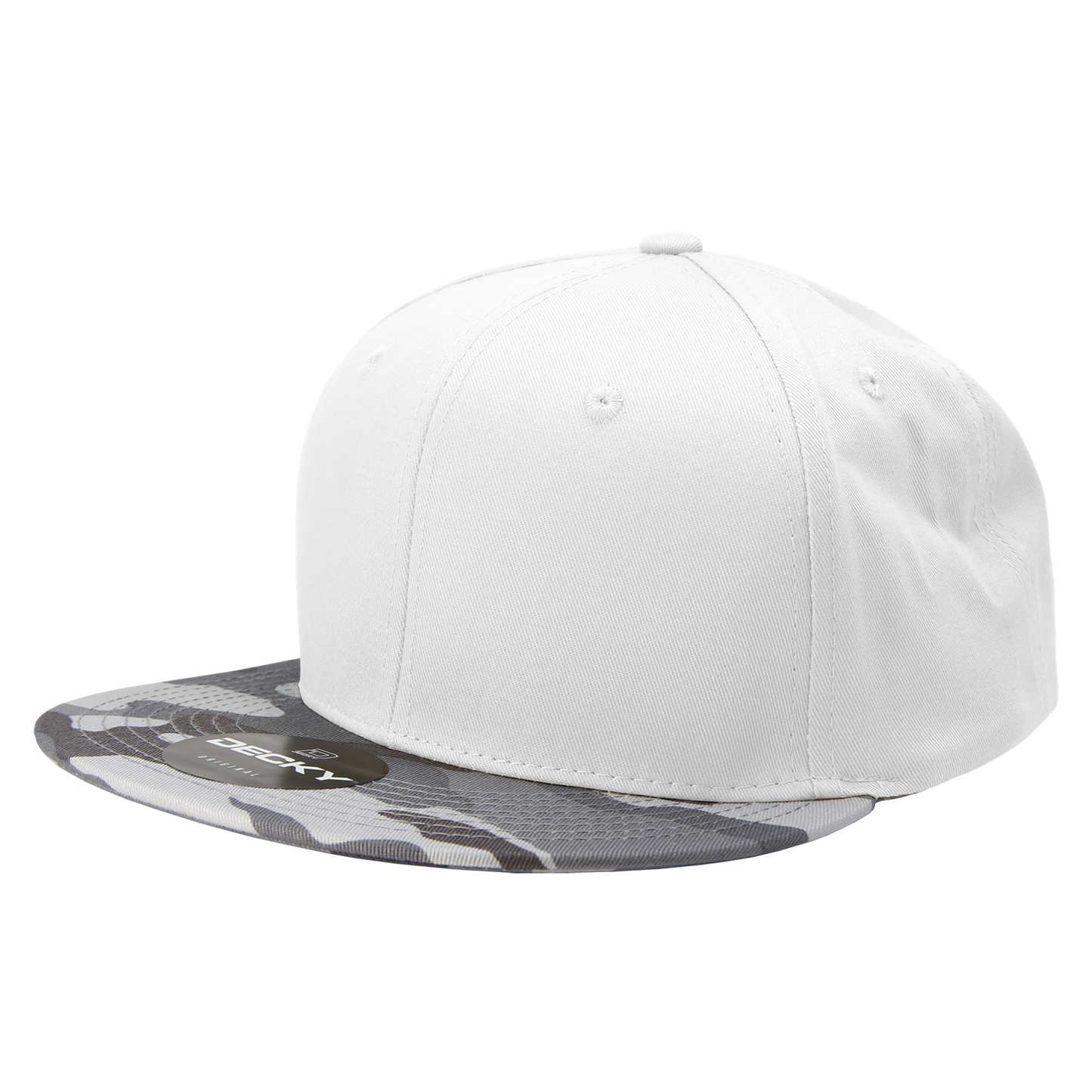 Decky 1047 Digital Camo Snapback Hat, 6 Panel Camouflage Flat Bill Cap