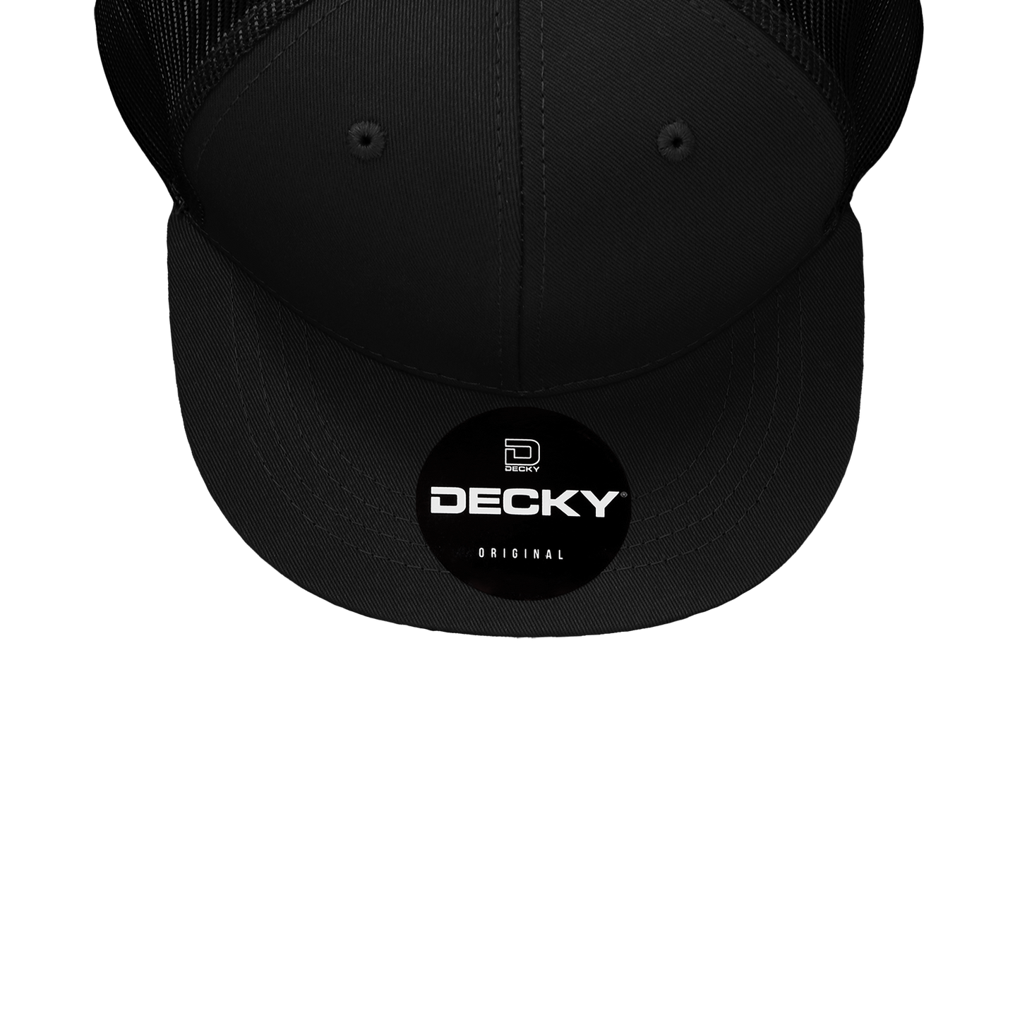 Decky 1052 Blank 6 Panel Trucker Hat, Flat Bill Snapback - 1052