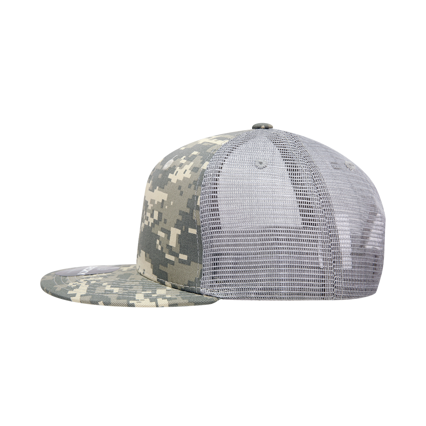 Decky 1055 Camo Flat Bill Trucker Hat, Camouflage 6 Panel Trucker Cap