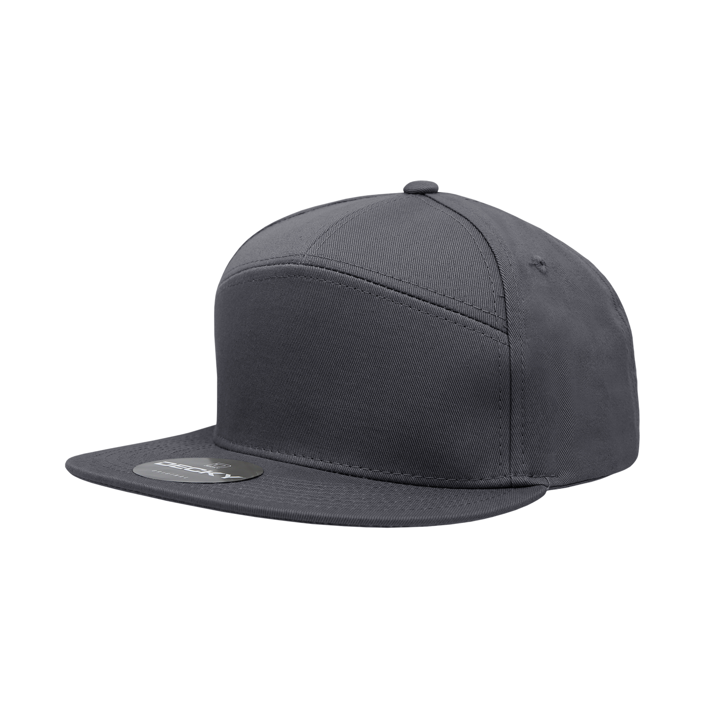 Decky 1098 7 Panel Flat Bill Hat, Snapback, 7 Panel High Profile Structured Cap