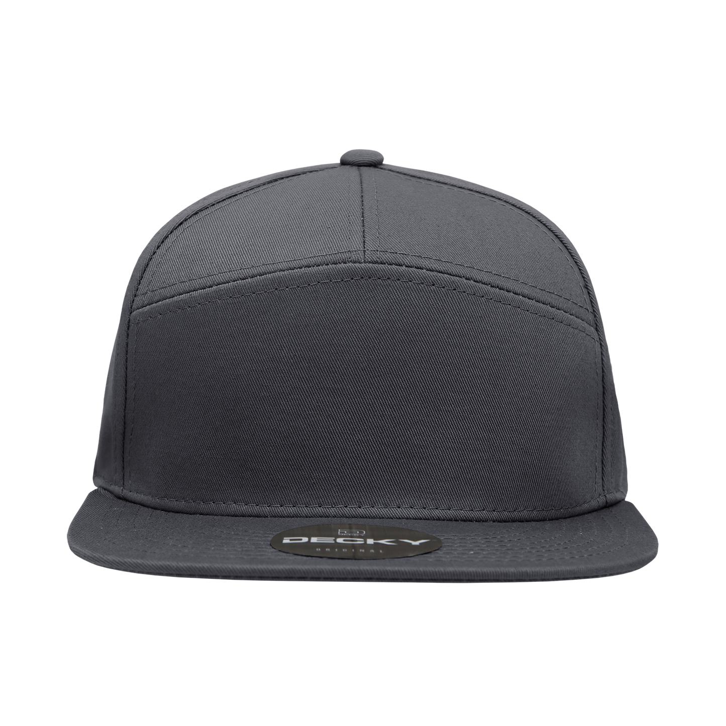 Decky 1098 7 Panel Flat Bill Hat, Snapback, 7 Panel High Profile Structured Cap