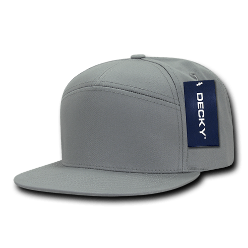 Decky 1098 7 Panel Flat Bill Hat, Snapback, 7 Panel High Profile Structured Cap