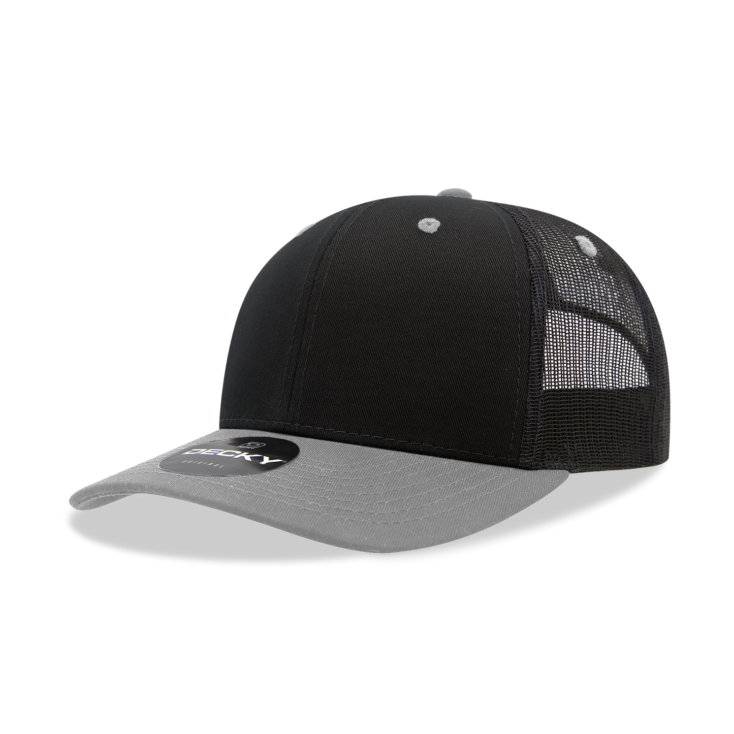 Decky 6021 - Classic Trucker Hat, 6 Panel Mid Profile Trucker Cap (Colors 2 of 2)
