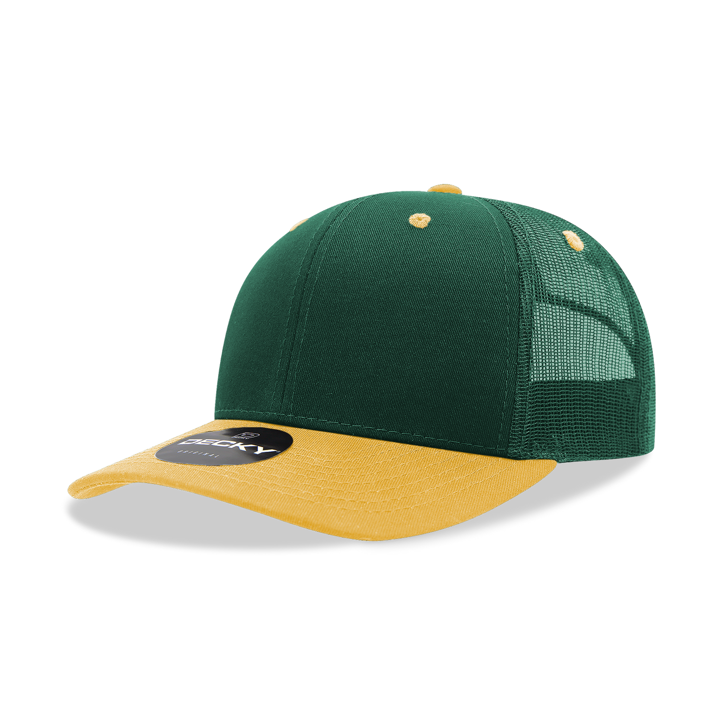 Decky 6021 - Classic Trucker Hat, 6 Panel Mid Profile Trucker Cap (Colors 2 of 2)