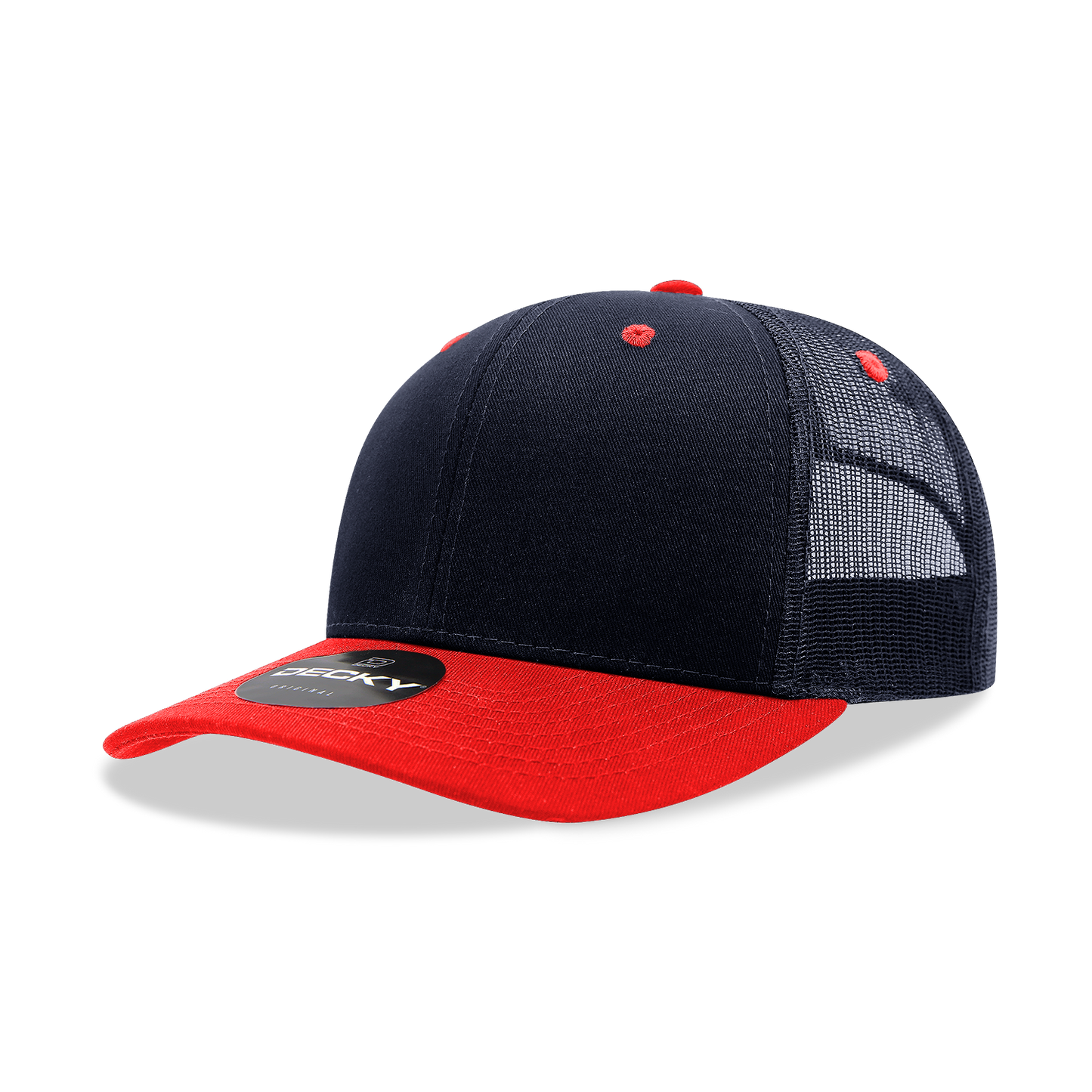 Decky 6021 - Classic Trucker Hat, 6 Panel Mid Profile Trucker Cap (Colors 2 of 2)