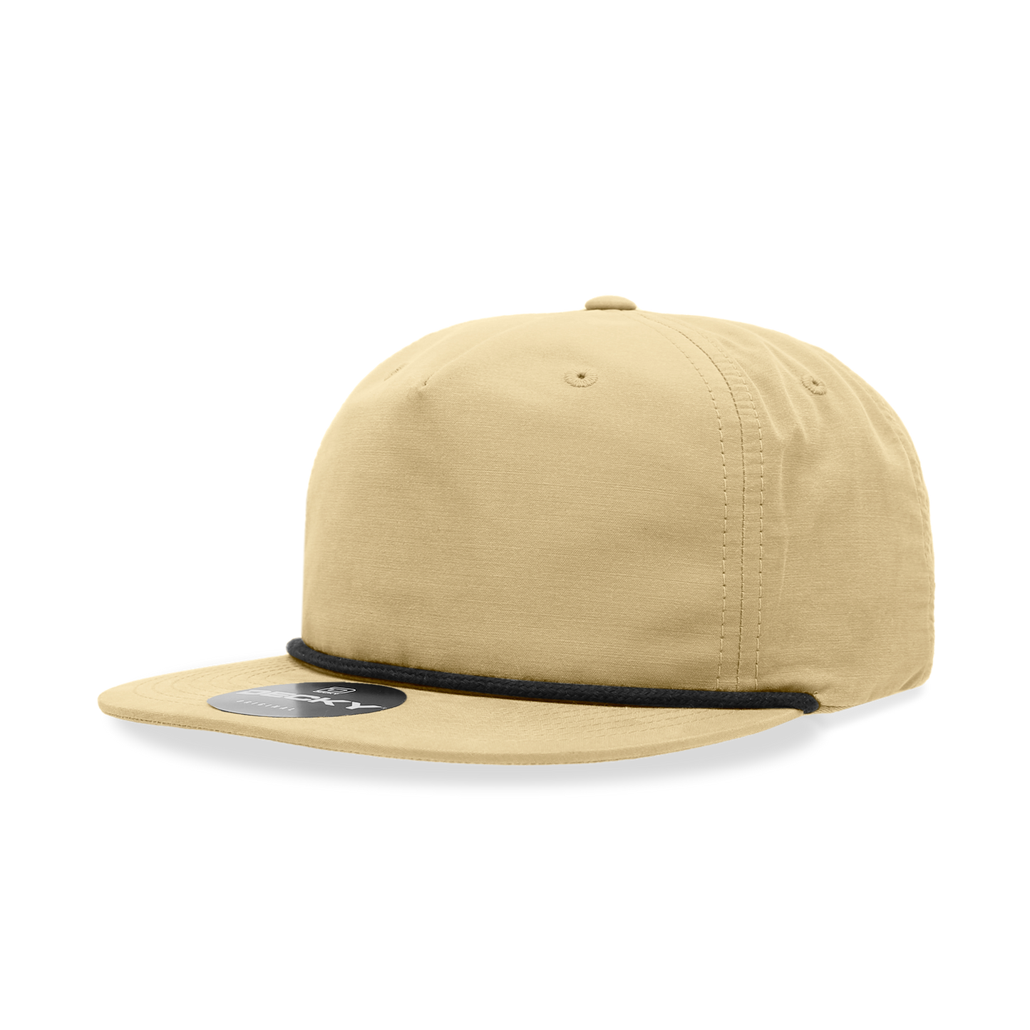 Decky 6032 - Classic Rope Cap, 5 Panel Flat Bill Hat, Snapback