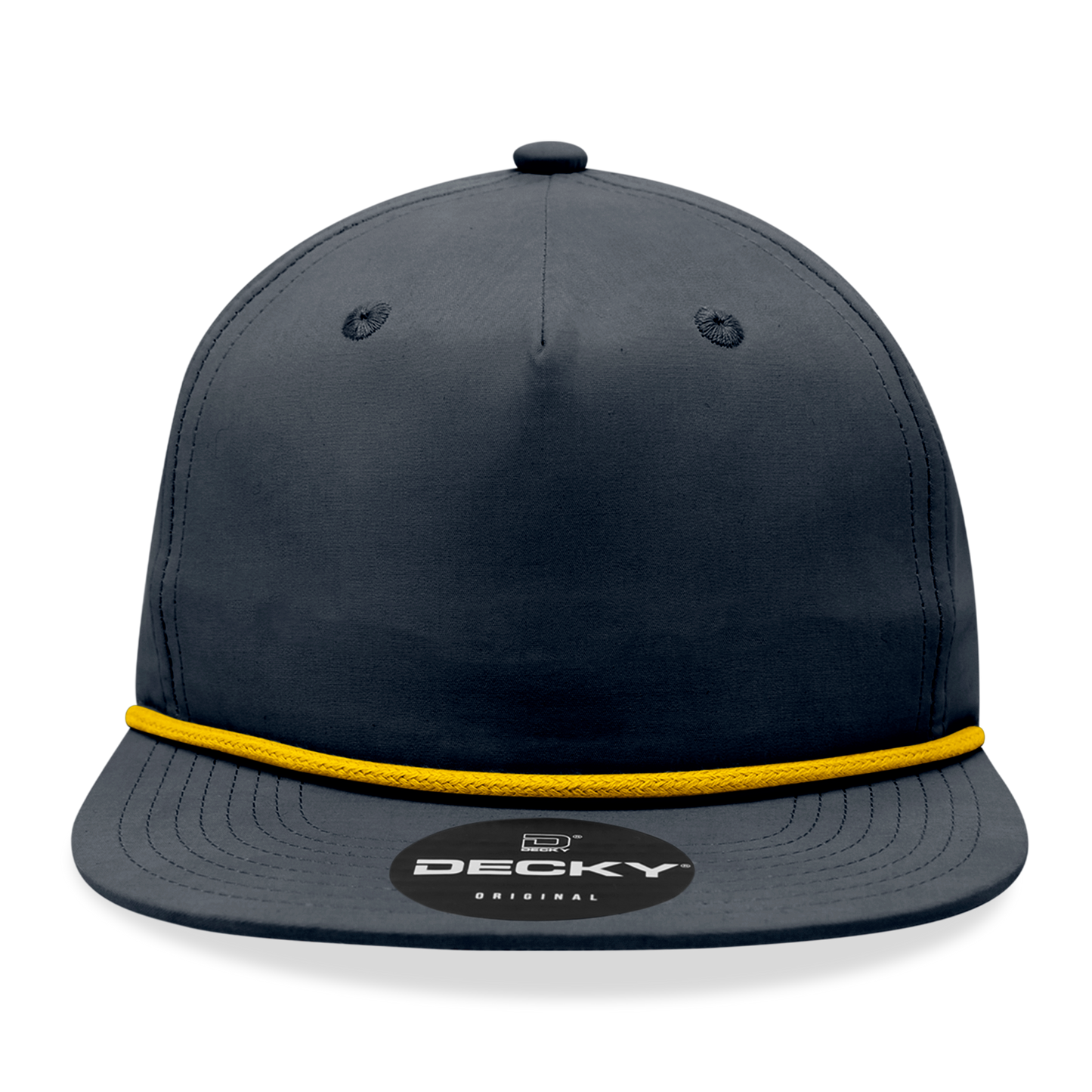 Decky 6032 - Classic Rope Cap, 5 Panel Flat Bill Hat, Snapback