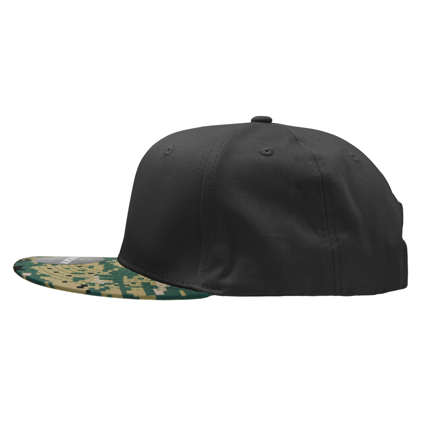 Decky 1047 Digital Camo Snapback Hat, 6 Panel Camouflage Flat Bill Cap