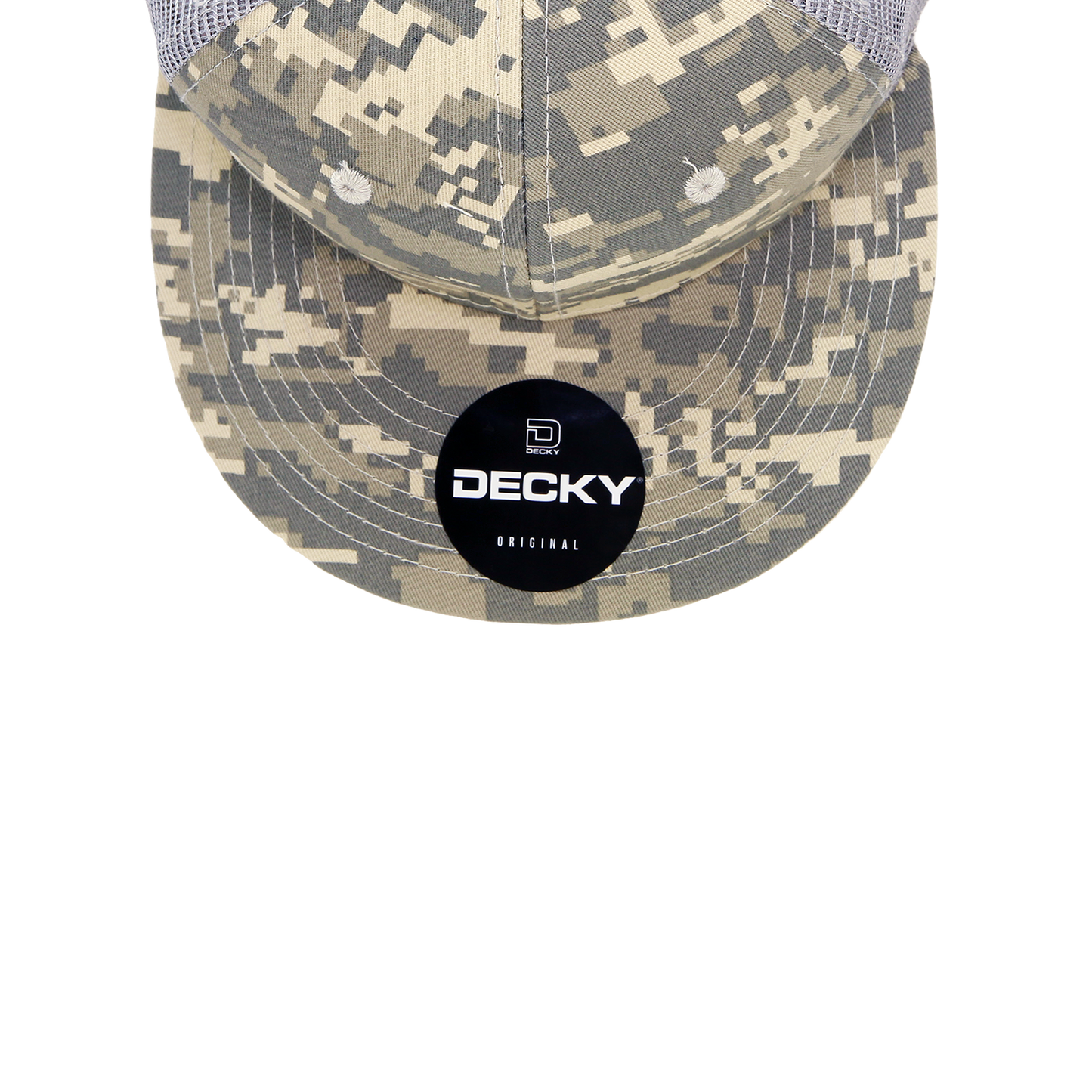 Decky 1055 Camo Flat Bill Trucker Hat, Camouflage 6 Panel Trucker Cap