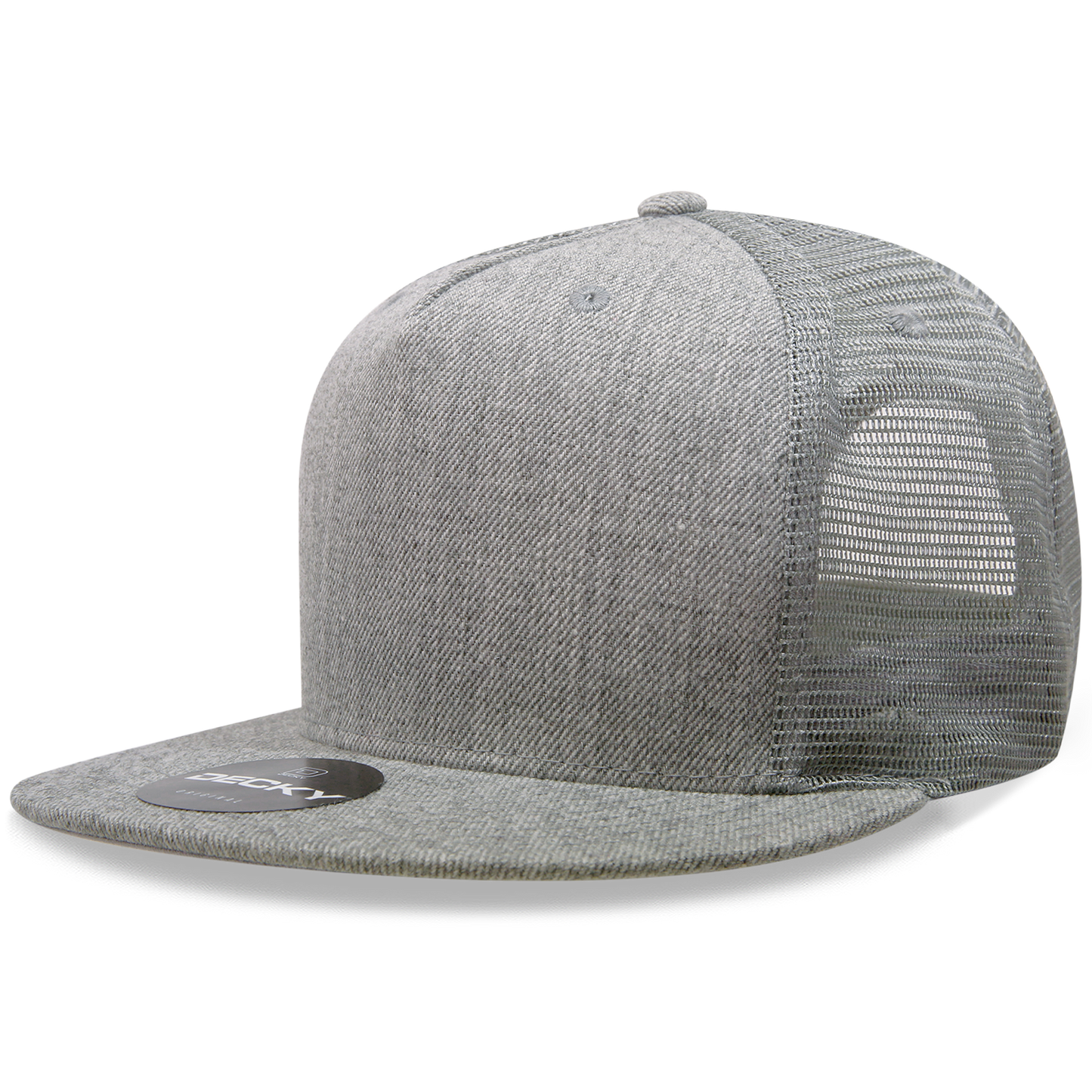 Decky 1063 5 Panel Trucker Cap, Snapback Flat Bill Hat