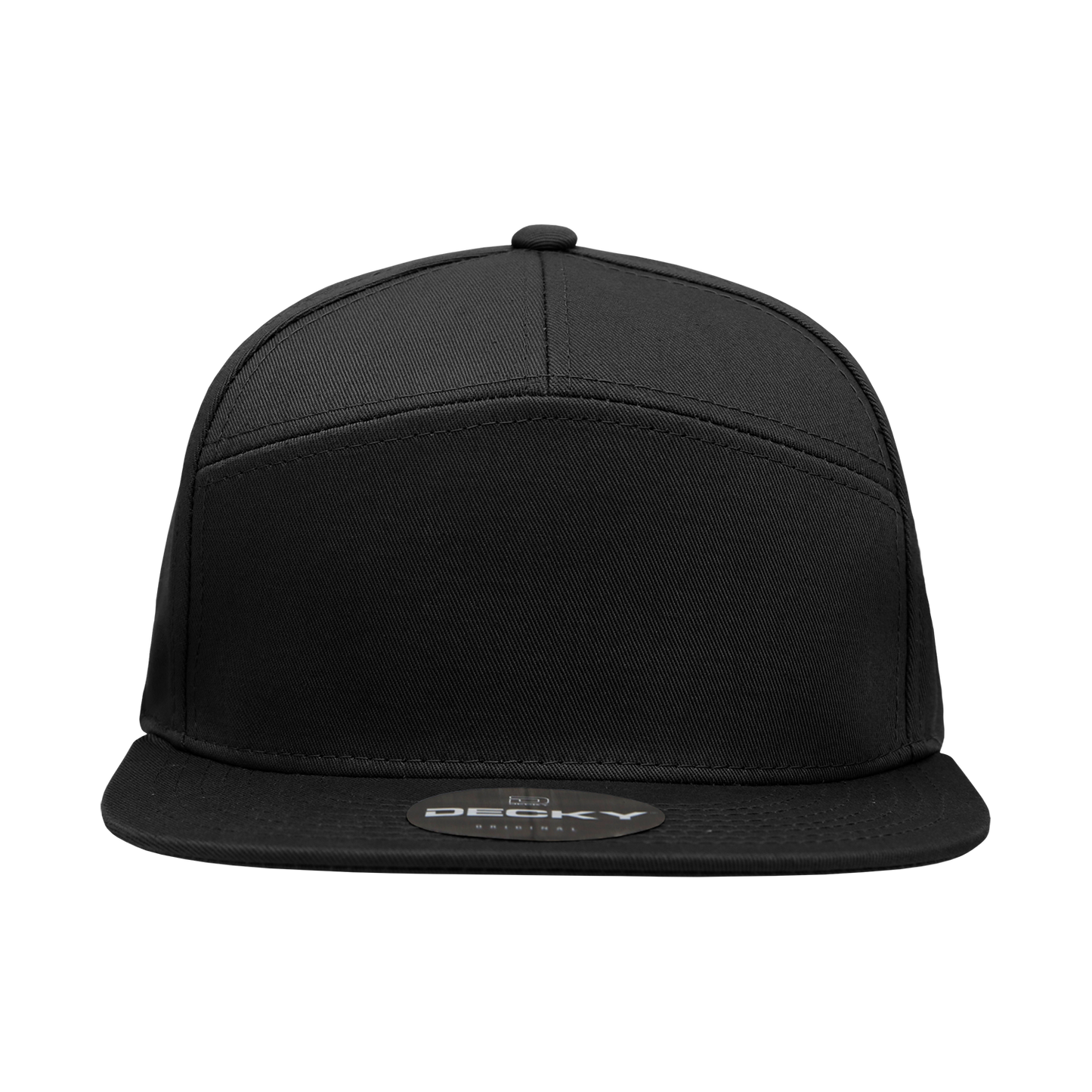 Decky 1098 7 Panel Flat Bill Hat, Snapback, 7 Panel High Profile Structured Cap