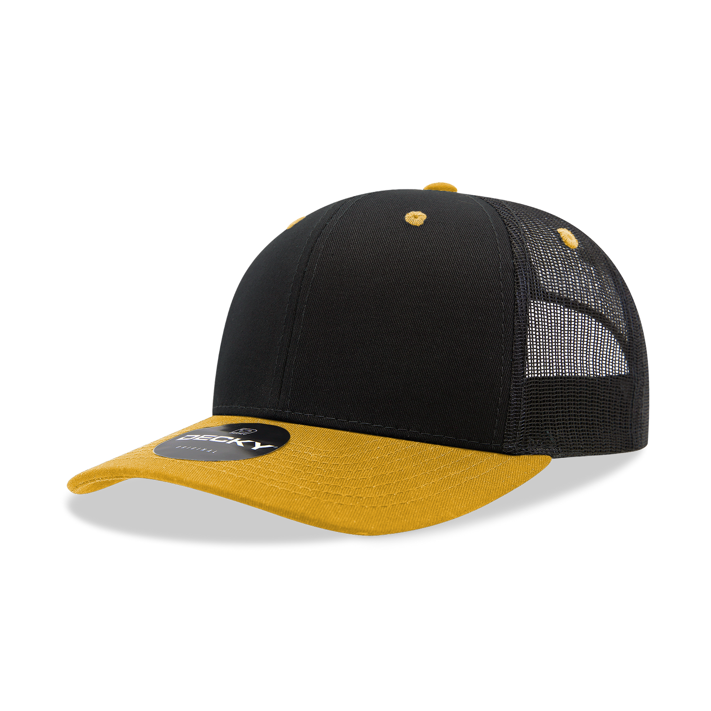 Decky 6021 - Classic Trucker Hat, 6 Panel Mid Profile Trucker Cap (Colors 2 of 2)