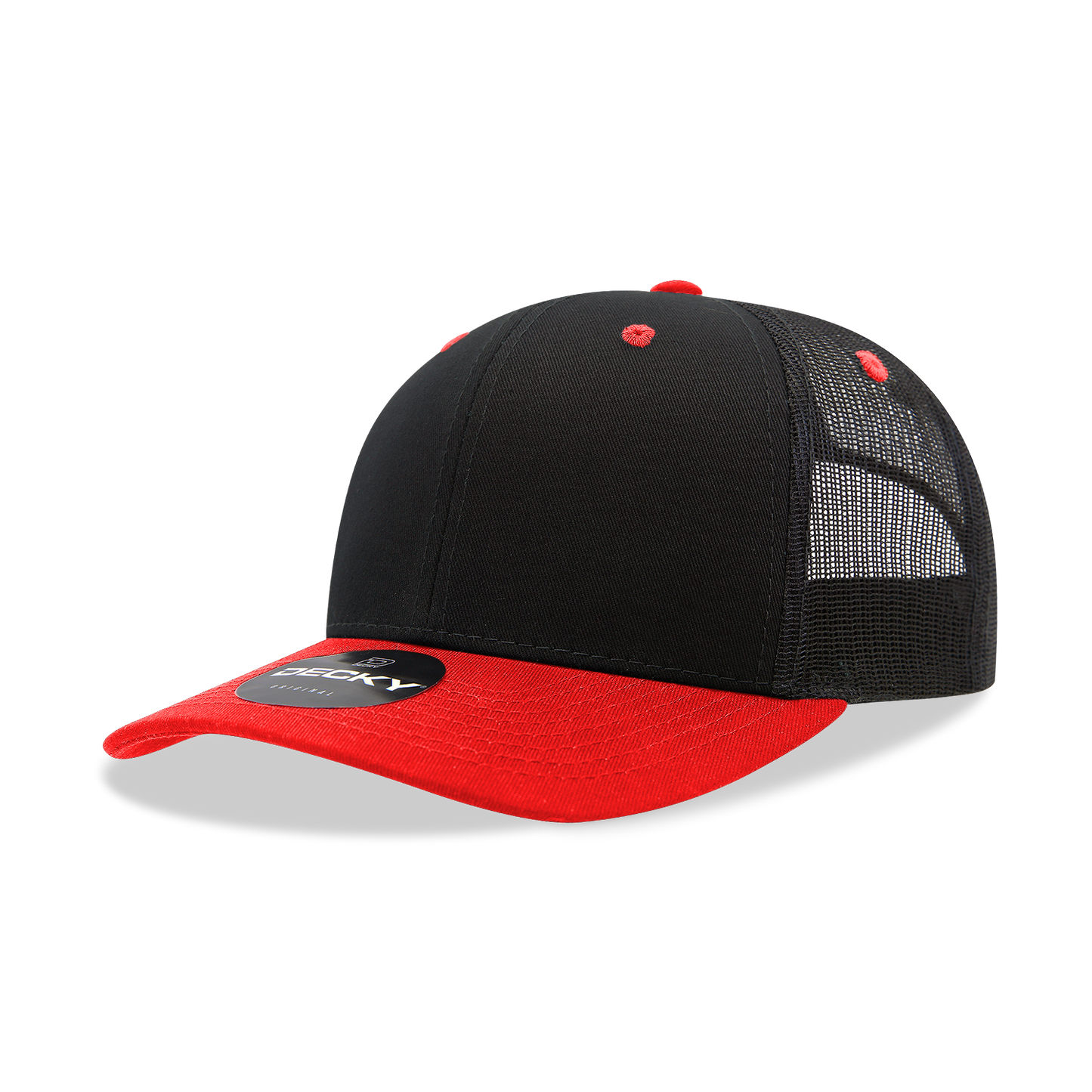 Decky 6021 - Classic Trucker Hat, 6 Panel Mid Profile Trucker Cap (Colors 2 of 2)