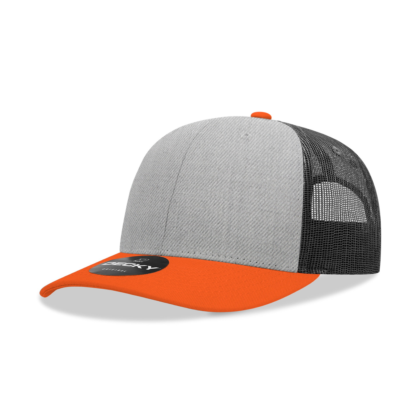 Decky 6021 - Classic Trucker Hat, 6 Panel Mid Profile Trucker Cap (Colors 2 of 2)