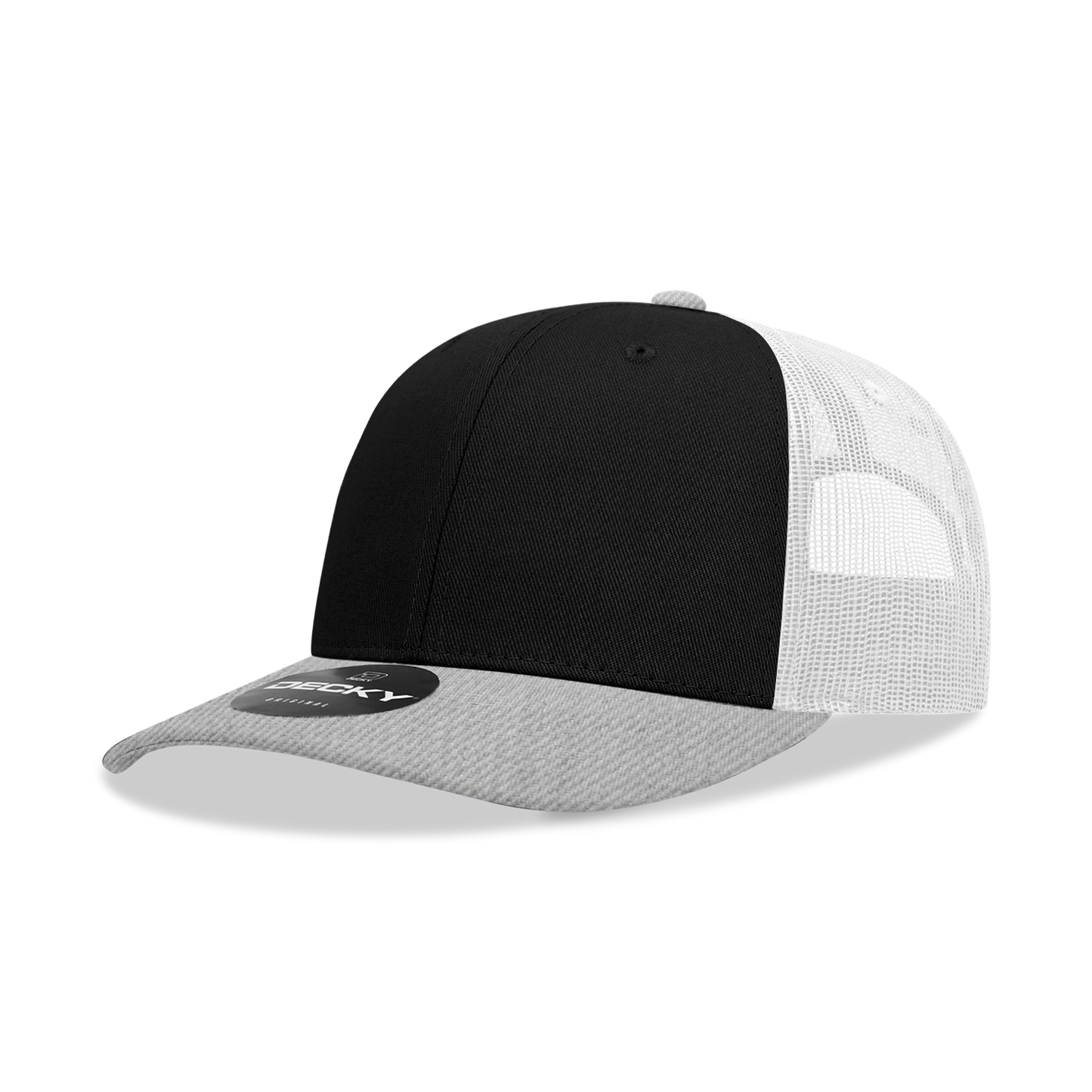 Decky 6021 - Classic Trucker Hat, 6 Panel Mid Profile Trucker Cap (Colors 2 of 2)