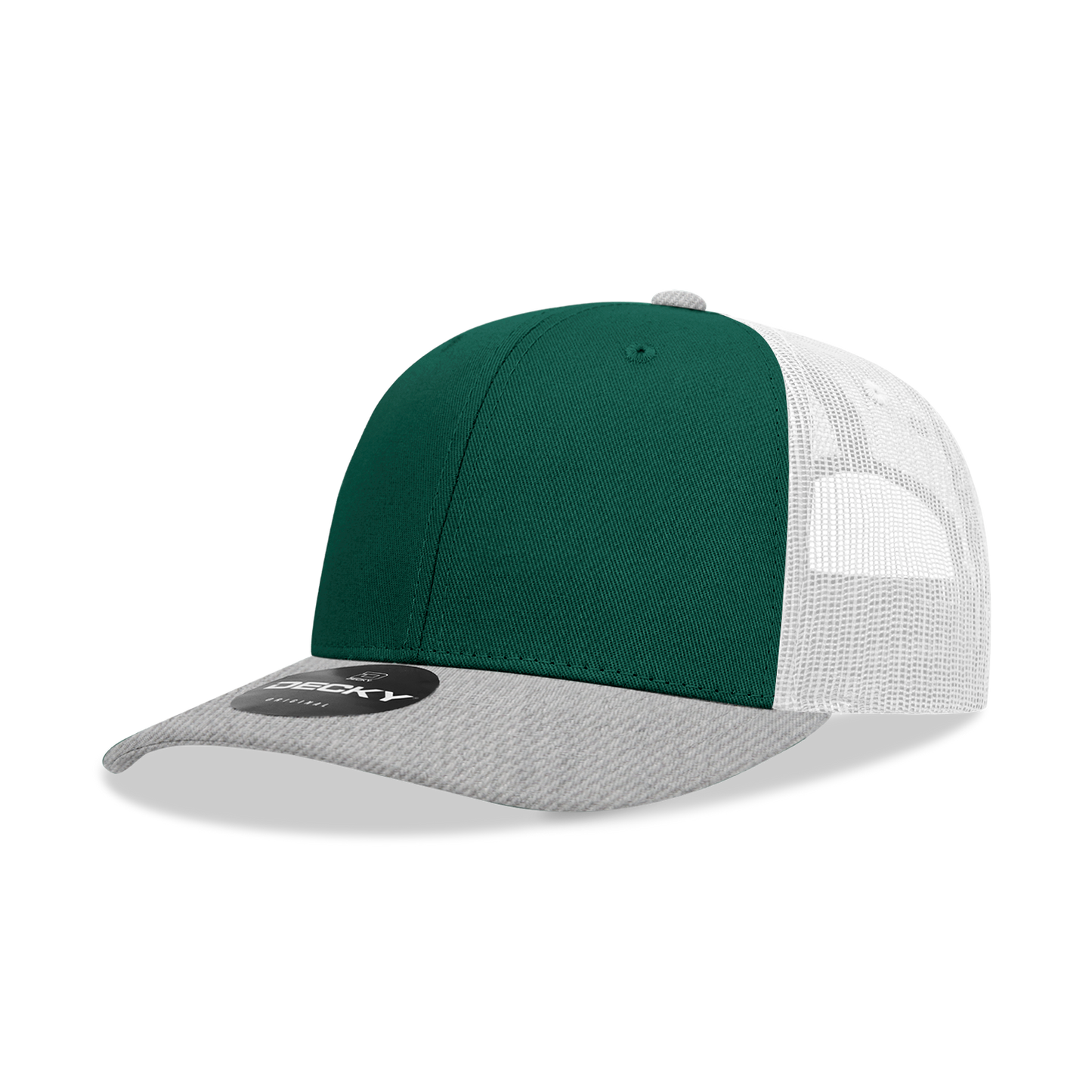 Decky 6021 - Classic Trucker Hat, 6 Panel Mid Profile Trucker Cap (Colors 2 of 2)